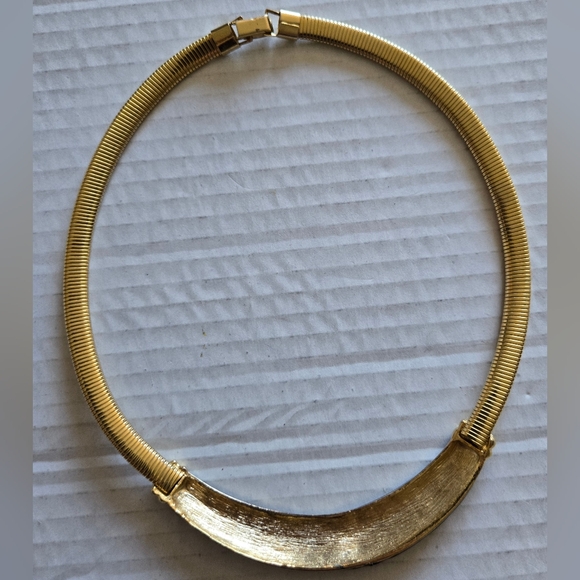 Gold Tone Enameled Snake Chain 17" Collar Necklace - Picture 2 of 9